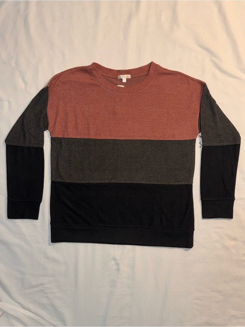 nine britton Three-Tone Crewneck Sweater Stitch Fix